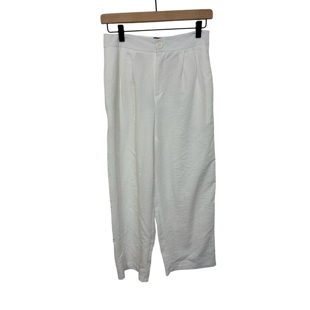 She by ND Women’s White M Yacht Preppy Trousers Minimalist Casual Closet Staple - Picture 2 of 4